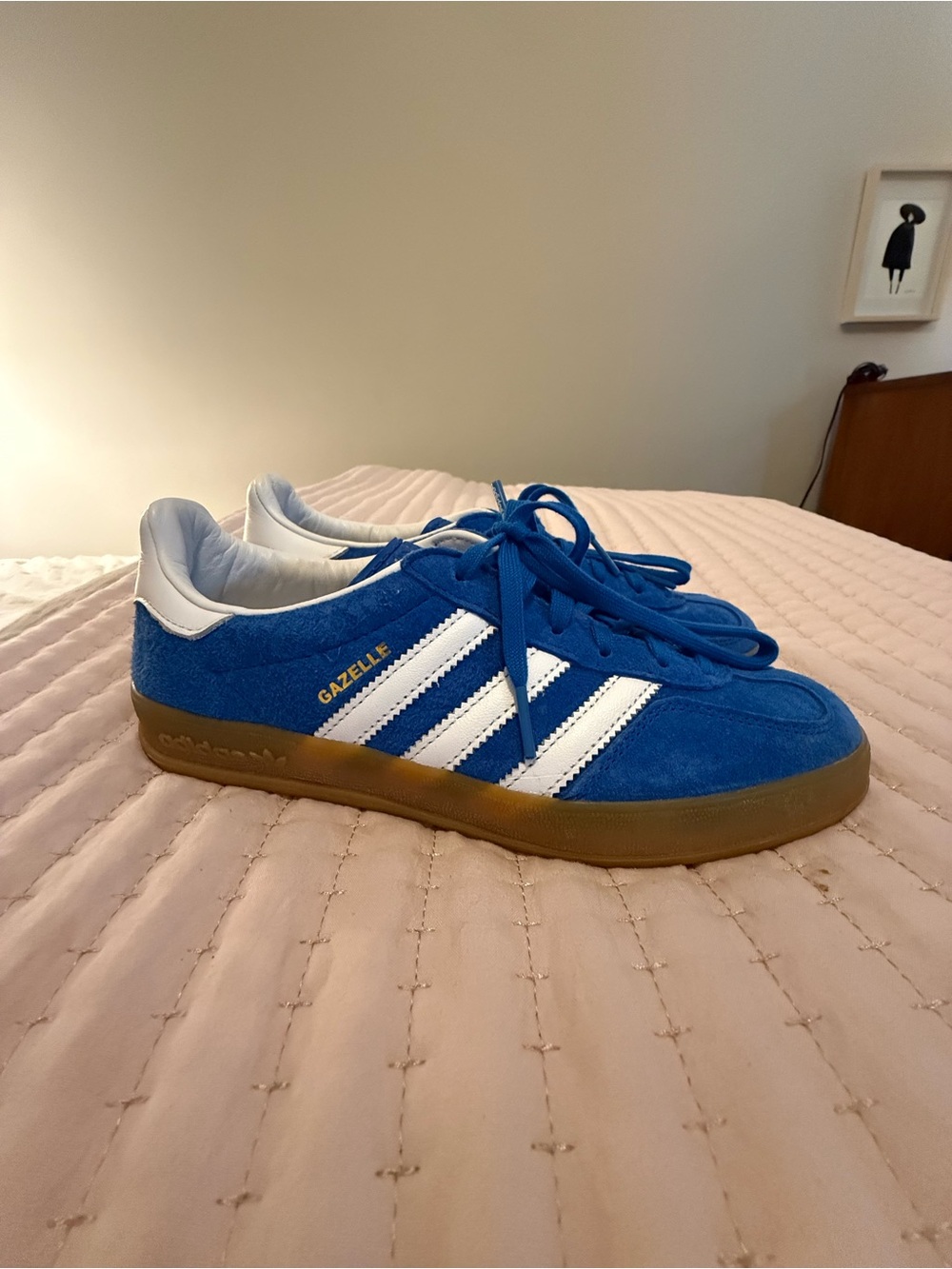 adidas Gazelle Suede Sneakers in Blue, White and Gum Men’s Size 6